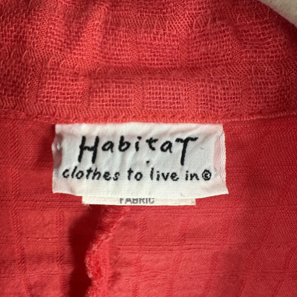 Habitat Blouse Womens Medium Button Front Long Sleeve Textured Tencel Rayon USA - Picture 4 of 10